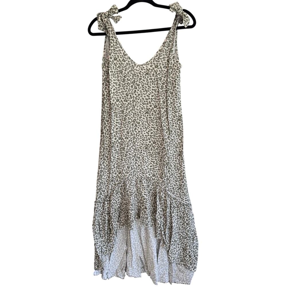 Palmacea Swimwear Leopard Print  Maxi Dress Women’s S Hi Low Hem Boho Resort